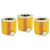 Image de vhbw Lot de 3x filtres à cartouche compatible avec Kärcher A 2574 PT, A 2574 Me, A 2604 aspirateur à sec ou humide - Filtre plissé, jaune