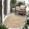 Image de Paco Home Tapis Intérieur Et Extérieur Balcon Terrasse Tapis Cuisine Monochrome Moucheté, Dimension:80 cm Rond, Couleur:Naturelle
