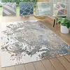 Image de Paco Home Tapis Intérieur & Extérieur Terrasse Et Balcon Résistant Aux Intempéries Moderne Motif Géométrique, Dimension:200 cm Rond, Couleur:Gris 3