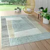 Image de Paco Home Tapis Intérieur & Extérieur Terrasse Et Balcon Résistant Aux Intempéries Moderne Motif Géométrique, Dimension:200 cm Rond, Couleur:Beige
