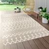 Image de Paco Home Tapis Intérieur & Extérieur Terrasse Et Balcon Résistant Aux Intempéries Moderne Motif Géométrique, Dimension:60x100 cm, Couleur:Beige 6