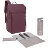 Image de LÄSSIG Bébé Sac à dos à langer avec matelas à langer, fixation pour poussette et porte-bouteille/GRE Slender Up Backpack deep red