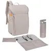 Image de LÄSSIG Bébé Sac à dos à langer avec matelas à langer, fixation pour poussette et porte-bouteille/GRE Slender Up Backpack taupe