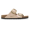 Image de Birkenstock pour femme. 1026553 Sandales en Cuir Arizona Big Buckle (Coupe Étroite) beige (38), Plat, Aucun, Casuel