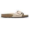 Image de Birkenstock pour femme. 1026496 Sandales en Cuir Madrid Big Buckle (Coupe Étroite) beige (41), Plat, Aucun, Casuel