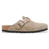 Image de Birkenstock pour femme. 1026667 Sabots en Cuir Boston Braided (Coupe Regular) taupe (36), Plat, Aucun, Casuel