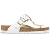 Image de Birkenstock pour femme. 1026735 Sandales en Cuir Gizeh Flower Embellishment (Coupe Étroite) blanc (36), Plat, Boucle, Casuel