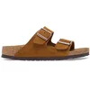 Image de BIRKENSTOCK Pantolettes Arizona Suede Homme Coupe Étroite/Large marron clair | 44