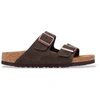 Image de Birkenstock pour femme. 1027083 Sandales en Cuir Arizona (Coupe Étroite) marron (37), Plat, Boucle, Casuel