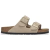 Image de Birkenstock pour femme. 1029260 Sandales en Cuir Arizona Leve (Coupe Étroite) beige (36), Plat, Aucun, Casuel