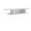 Image de Vicco Meuble TV Lorio, Blanc, 105x18.2cm Compartiments Ouverts, pour Le Rangement des appareils multimédias et des Accessoires