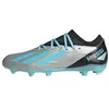 Image de adidas Mixte X Crazyfast Messi.3 Firm Ground Boots, Silver Metallic/Blue/Core Black, 41 1/3 EU