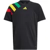 Image de adidas Mixte Enfant Jersey (Short Sleeve) Fortore23 JSY Y, Black/Team Green/Team Yellow/Team Colleg Red, IK5730, 152