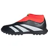 Image de adidas Mixte enfant Predator 24 League Laceless Turf Boots, Core Black / Cloud White / Solar Red, 36 2/3 EU