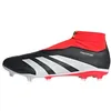 Image de adidas Mixte Predator League Laceless Firm Ground Football Boots, Core Black/Cloud White/Solar Red, 46 2/3 EU