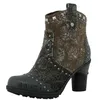 Image de MUSTANG - Boots kaki et multicolores à talon décroché haut avec un zip - Taille numeric_36