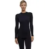 Image de FALKE Femme Warm Round Neck W L/S SH Fil Fonctionnel Séchage Rapide Couche De Base Supérieure, Noir Black 3000, M EU