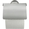 Image de Duravit Porte-papier toilette Starck T 12,5x8,3 cm, avec couvercle, acier inoxydable brossé