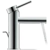 Image de Duravit Mitigeur lavabo M MinusFlow Circle m, tirette, bec 117 mm, chromé brillant