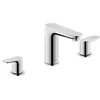 Image de Wave Duravit, robinetterie de lavabo à 3 trous, saillie 129 mm, avec garniture découlement, WA1060005010, Couleur: chrome
