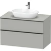 Image de Duravit Meuble sous-lavabo D-Neo 100x55 cm, noir/gris mat, 2 tiroirs, 1 porte, 1 plan