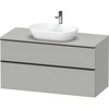 Image de Duravit Meuble sous lavabo D-Neo 120x55 cm, noir/gris mat, 2 tiroirs, 1 porte, 1 plan