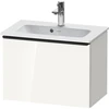 Image de Duravit Meuble sous lavabo D-Neo Compact 61x37,2 cm, noir/blanc brillant, 1 tiroir, suspendu