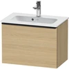 Image de Duravit Meuble sous-lavabo D-Neo Compact 61x37,2 cm, noir/oeuf naturel, 1 tiroir, suspendu