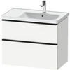 Image de Duravit Meuble sous-lavabo D-Neo 78,4x45,2 cm, 1 tiroir, blanc/noir mat
