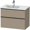 Image de Duravit Meuble sous-lavabo D-Neo 81x46,2 cm, 1 porte, G, noir/lin