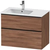 Image de Duravit Meuble sous-lavabo D-Neo 81x46,2 cm, 1 porte, gauche, noir/noix naturel