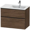 Image de Duravit Meuble sous lavabo D-Neo 81x46,2 cm, 1 porte, D/G, noir/noisette foncé