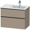 Image de Duravit Meuble sous lavabo D-Neo 81x46,2 cm, 1 porte, droite, noir/lin