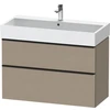 Image de Duravit Meuble sous-lavabo D-Neo 98,4x44,2 cm, noir/lin, 1 porte, 1 tiroir