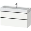 Image de Duravit Meuble sous lavabo D-Neo 118,4x44,2 cm, noir/blanc mat, 1 tiroir, 1 coulissant