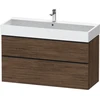 Image de Duravit Meuble sous-lavabo D-Neo 118,4x44,2 cm, noir/noisette, 1 porte, 1 tiroir