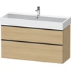 Image de Duravit Meuble sous lavabo D-Neo 118,4x44,2 cm, noir/oeuf N, 1 porte, 1 tiroir