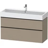 Image de Duravit Meuble sous lavabo D-Neo 118,4x44,2 cm, noir/lin, 1 porte, 1 tiroir