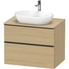 Image de Duravit Meuble sous lavabo D-Neo 80x55 cm, blanc/oeuf N, 2 tiroirs, 1 porte, 1 plan