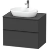 Image de Duravit Meuble sous-lavabo D-Neo 80x55 cm, noir/Gris m, 2 tiroirs, 1 porte, 1 plan