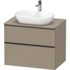 Image de Duravit Meuble sous lavabo D-Neo 80x55 cm, blanc/lin, 2 tiroirs, 1 porte, 1 tablette