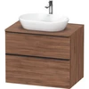 Image de Duravit Meuble sous-lavabo D-Neo 80x55 cm, noir/noisette N, 2 tiroirs, 1 porte, 1 plateau