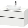 Image de Duravit Meuble sous-lavabo D-Neo 100x55 cm, noir/blanc mat, 2 tiroirs, 1 porte, 1 plan