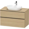 Image de Duravit Meuble sous lavabo D-Neo 100x55 cm, noir/oeuf N, 2 tiroirs, 1 porte, 1 plan