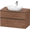 Image de Duravit Meuble sous lavabo D-Neo 100x55 cm, noir/noisette N, 2 tiroirs, 1 porte, 1 plan