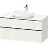 Image de Duravit Meuble sous-lavabo D-Neo 120x55cm, noir/blanc, 2 tiroirs, 1 porte, 1 plan