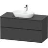 Image de Duravit Meuble sous-lavabo D-Neo 120x55 cm, noir/Grap m, 2 tiroirs, 1 porte, 1 plan