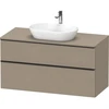 Image de Duravit Meuble sous-lavabo D-Neo 120x55 cm, blanc/lin, 2 tiroirs, 1 porte, 1 plan