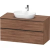 Image de Duravit Meuble sous lavabo D-Neo 120x55 cm, noir/noisette N, 2 tiroirs, 1 porte, 1 plan