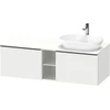 Image de Duravit Meuble sous-lavabo D-Neo 140x55 cm, 2 tiroirs, 1 porte, blanc/noir mat